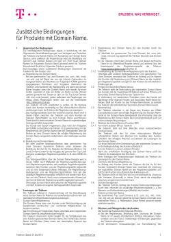 Zusätzliche Bedingungen für Produkte mit Domain Name.