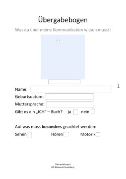 Übergabebogen - Netzwerk Unterstützte Kommunikation Vorarlberg