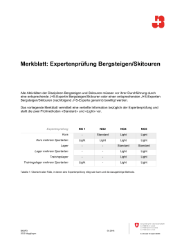 Merkblatt Expertenprüfung Bergsteigen/Skitouren
