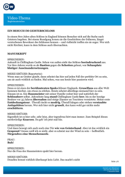 Ein Besuch im Geisterschloss &ndash; Manuskript