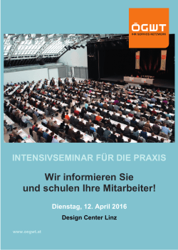 Infos und Programm - ÖGWT Österreichische Gesellschaft der