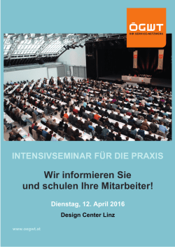 Infos und Programm - &Ouml;GWT &Ouml;sterreichische Gesellschaft der
