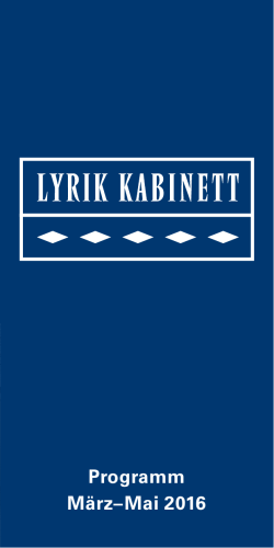 Programm März– Mai 2016 - Stiftung Lyrik Kabinett