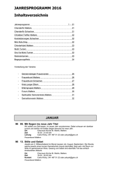 Jahresprogramm 2016 verschiedener Vereine
