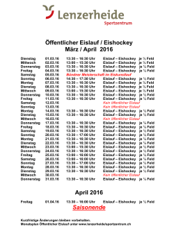 Eislaufplan März/April 2016