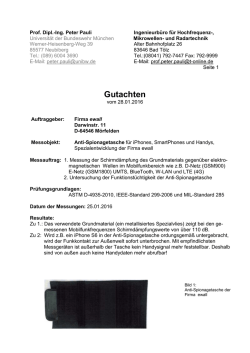 eWall Anti Spionage Tasche Gutachten
