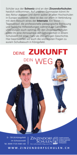 Für Schüler aus der Schweiz