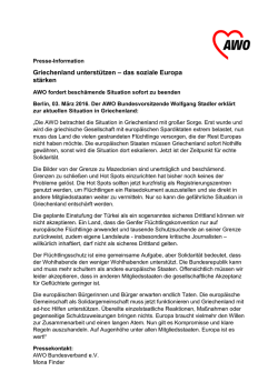 Griechenland unterst&uuml;tzen &ndash; das soziale Europa st&auml;rken