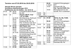 Termine vom 07.03.2016 bis 20.03.2016 Aktuelle Woche (gerade)