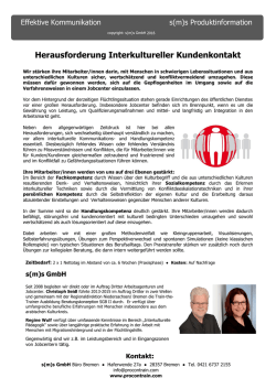 Herausforderung Interkultureller Kundenkontakt