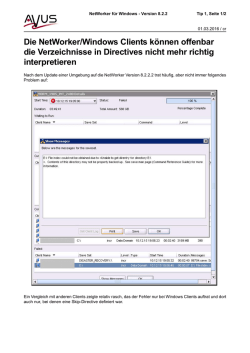 Die NetWorker/Windows Clients können offenbar die Verzeichnisse