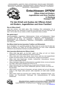 Offene Arbeit mit Kindern, Jugendlichen und ihren Familien in