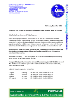 Jubelfeier anl&auml;sslich des 85j&auml;hrigen Bestehens der SpVg M&ouml;hnesee