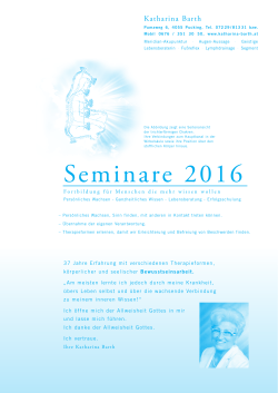Das Seminarprogramm 2016!