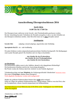 Ausschreibung Ehrenpreisschiessen 2016 - SG