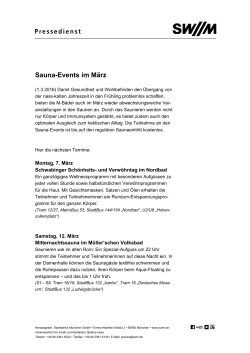 Sauna-Events im März - Stadtwerke München