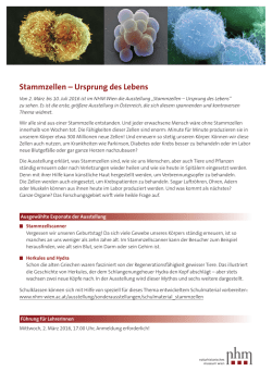 Infoblatt Schulen - Naturhistorisches Museum