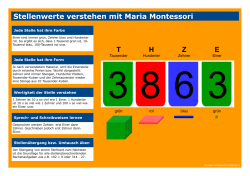 Stellenwerte verstehen mit Maria Montessori - Montessori