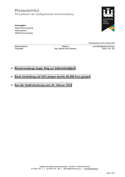 Presseinformation der Stadtgemeinde