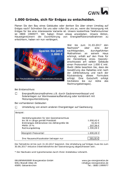 verlängerung bis 31.03.2017 - GELSENWASSER Energienetze GmbH