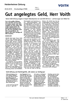 Gut angelegtes Geld, Herr Voith