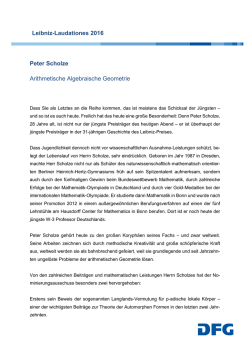 Laudatio: Prof. Dr. Peter Scholze (pdf | 23 KB )