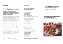 Vom Landwirt zum Gastwirt 2016
