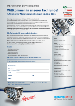 Einladung 4. Motorenstammtisch - Motorservice