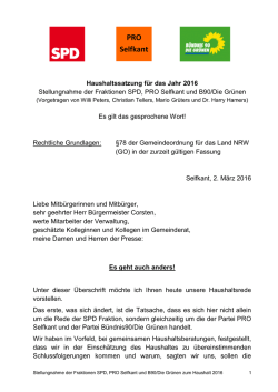 Haushaltsrede 2016