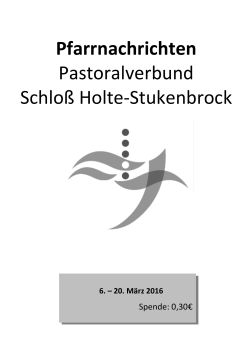 Sonntag , 20. März 2016 - Pastoralverbund Schloß Holte