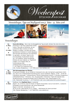 Wochenpost Ötscher-Hochkar vom 27.02. bis 06.03.2016
