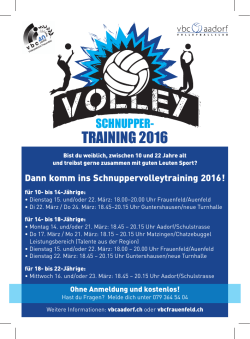training 2016 - VBC Frauenfeld