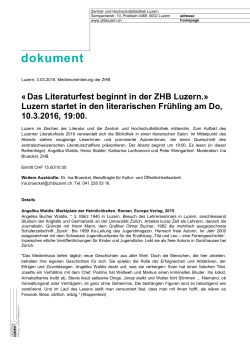 Medienmitteilung der ZHB Luzern