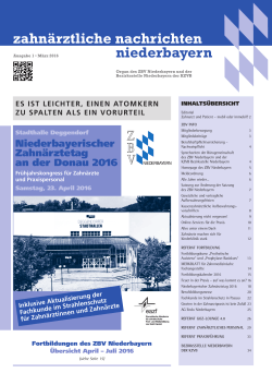 Ausgabe 1 - 2016 - ZBV Niederbayern