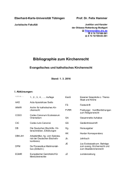 Bibliographie zum Kirchenrecht - drs.de: Home