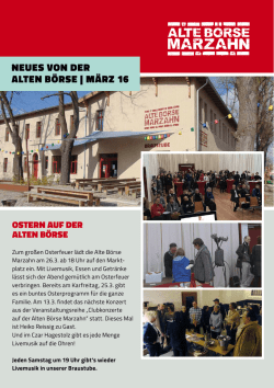 Neuigkeiten 03/16 - Alte Börse Marzahn