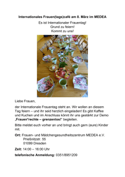 Internationales Frauen(tags)caf&eacute; am 8. M&auml;rz im MEDEA