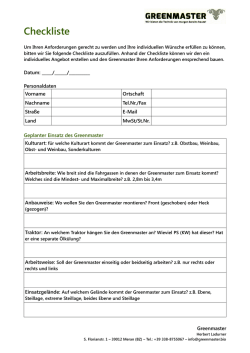 Checkliste - Greenmaster