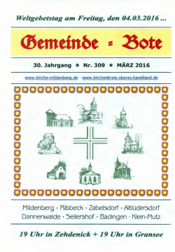 März 2016 - Kirchengemeinde Mildenberg