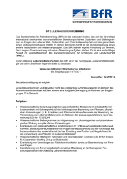 1437 - Wissenschaftliche Mitarbeiterin/Wissenschaftlicher