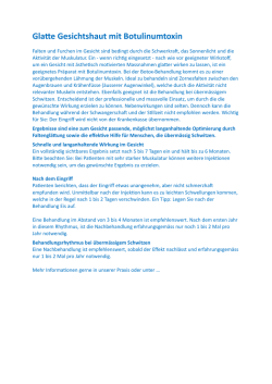 Glatte Gesichtshaut mit Botulinumtoxin