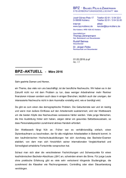 BPZ–AKTUELL - März 2016 - Balmes, Pelka & Zimmermann