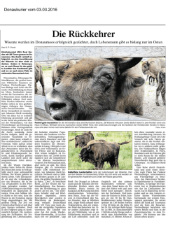 Donaukurier vom 03.03.2016 Wisente - Die