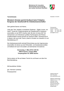 Ministerin Schulze spricht Gru&szlig;wort beim Fr&uuml;hjahrs