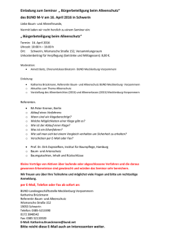 Einladung zum Seminar „ Bürgerbeteiligung beim Alleenschutz“ des
