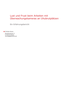 Lust und Frust beim Arbeiten mit Überwachungskameras an