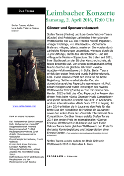 Duo Tarara - Leimbacher Konzerte