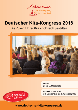 Deutscher Kita-Kongress 2016 - Akademie für Kindergarten, Kita