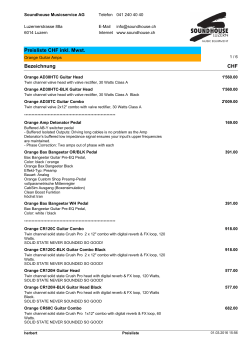 Preisliste CHF inkl. Mwst. Bezeichnung CHF