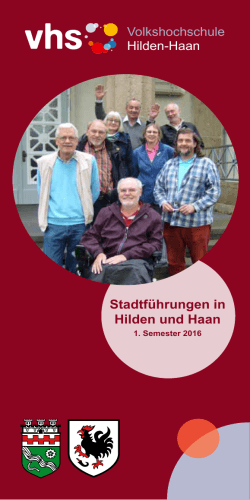 Stadtführungen in Hilden und Haan - Volkshochschule Hilden-Haan